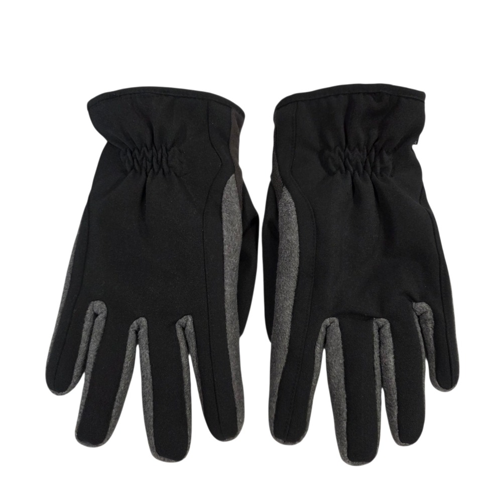 Isotoner Ultradry Gloves‎ Unisex Black Gray M/L Cold Weather Warm Outdoor Lined